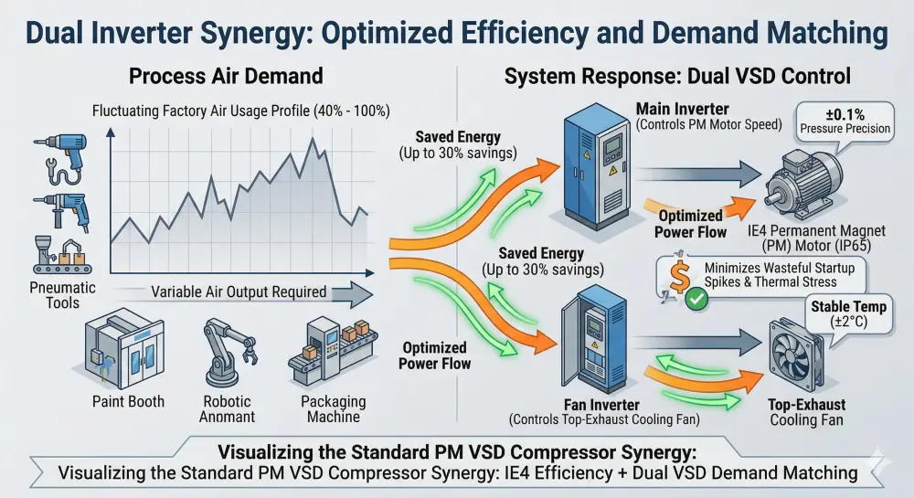 Standard Pm Vsd Single Stage Screw Air Compressor